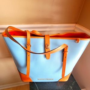 Dooney and Bourke Sky Blue with Rainbow Interior Large Purse